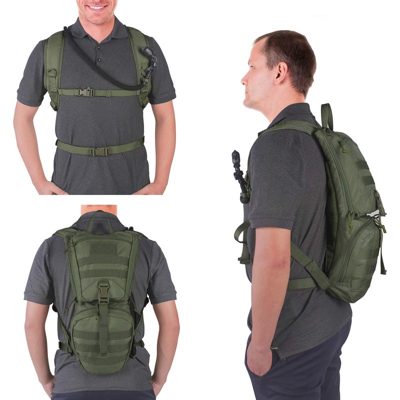 Unigear Tactical Hydration Packs Backpack 1050D with 3L Water Bladder, Thermal Insulation Pack Keeps Liquid Cool up to 4 Hours for Hiking, Cycling, Hunting and Climbing (Green) - Image 5